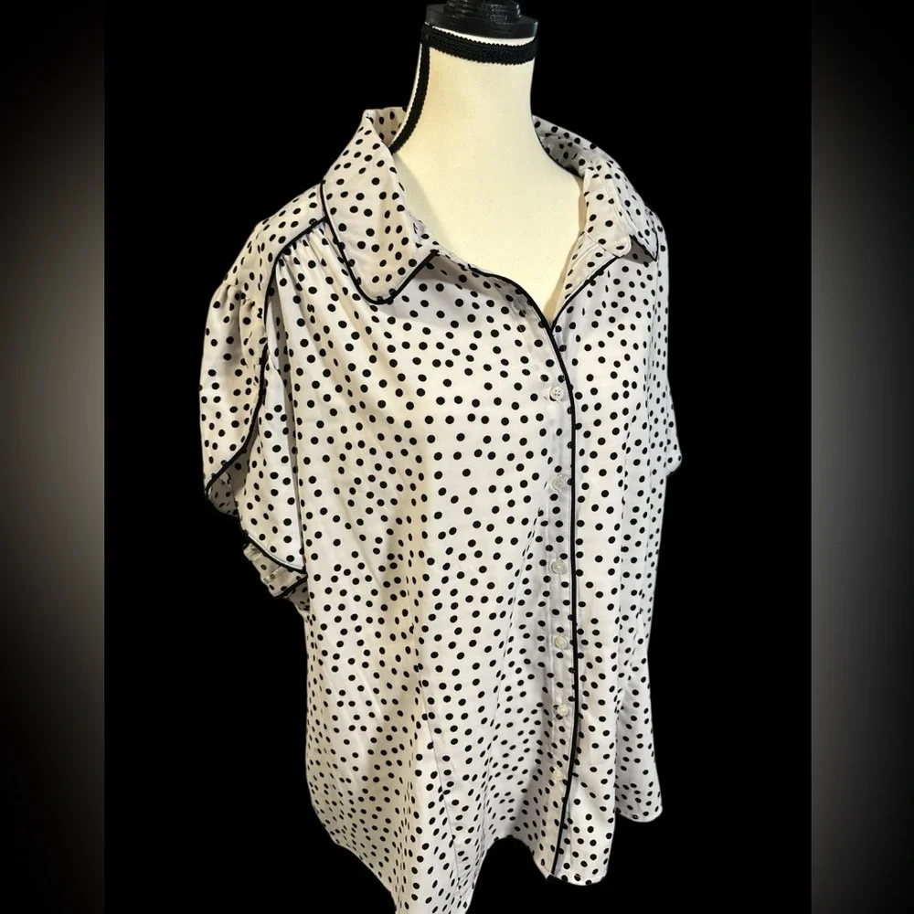 Polka Dot Women's Blouse - Picture 2 of 5